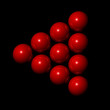 red balls in the shape of a snooker triangle
