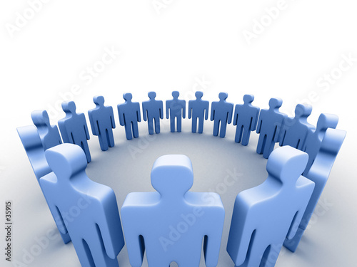3d people in a circle