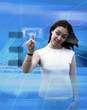 blue technological girl