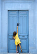 porte bleue