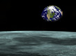 space travel- earth planet looking from the moon.