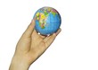 hand and globe