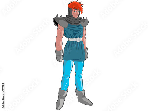 illustration d'un guerrier style manga