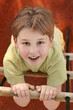 climbing a rope ladder