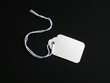 white tag on a black background