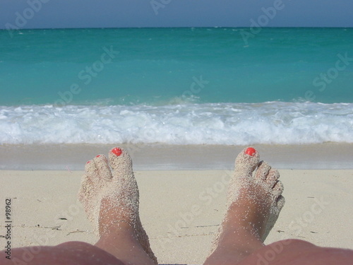 relaxing on the beach