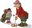 golfer and caddy