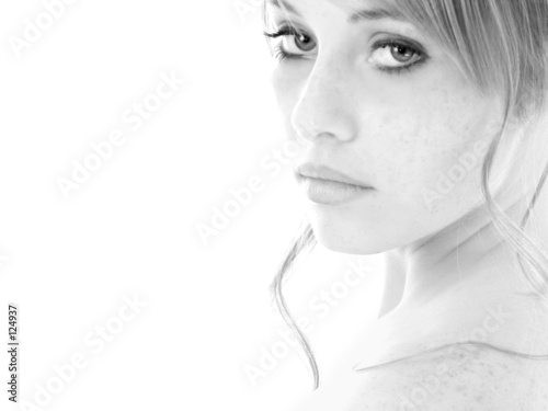 black and white portrait teen girl