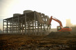dismantling ruin by digger