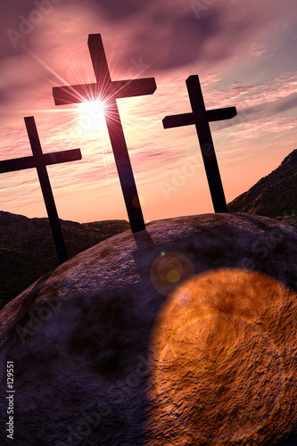 three crosses, backlit three crosses, backlit