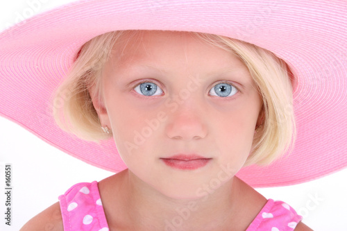 Photo: beautiful little girl in pink swim suit and large beautiful little girl in pink swim suit and large