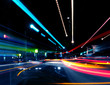 canvas print picture - abstract street trails