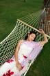 asian woman relax at beach