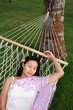 asian woman relax at beach