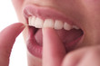 woman flossing