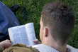 man reading bible