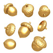 gilded acorns 3d