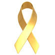 gilded awareness ribbon 3d