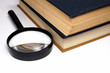 books on a table.
