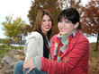 college friends outside