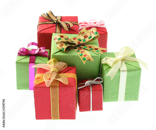 colourful gifts on white background