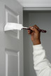 black hand- white paint black hand- white paint