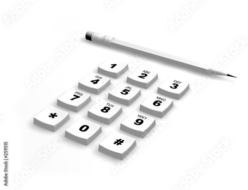 keypad and pencil