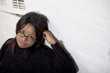 attractive young black woman wearing glasses