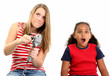 girls playing video game