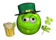 leprechaun emoticon with mug of beer