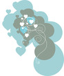 Illustration: love spirals in blue love spirals in blue