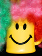 Foto: happy face mug with clown wig happy face mug with clown wig