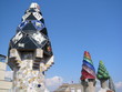 bunte turmspitzen auf der palau guëll