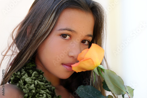 beautiful asian girl with a rose beautiful asian girl with a rose