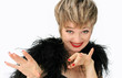 woman in black boa