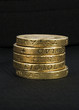 british coins over black