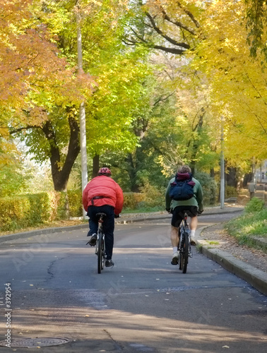 Photo: autumn bicyclists autumn bicyclists