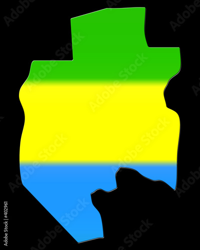 Illustration: carte du gabon sur fond noir carte du gabon sur fond noir