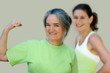 athletic mother and daughter