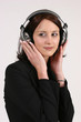 businesswoman listening to her favorite music businesswoman listening to her favorite music