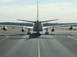 behind an airplane
