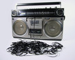 tape spewing boombox tape spewing boombox
