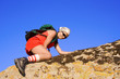female climbing