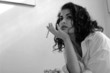beautiful middle eastern teenage girl in the morni