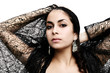 beautiful woman in black lace