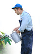 gardener - worker watering plants gardener - worker watering plants