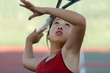 Foto: cute girl playing tennis cute girl playing tennis