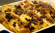 traditional bread and butter pudding with egg custard sugar and