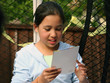 birthday girl reading a card