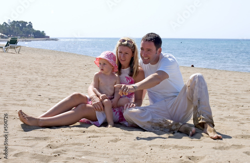young attractive family on vacation in spain young attractive family on vacation in spain